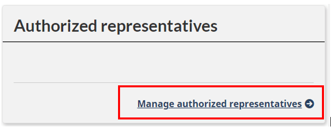 Manage authorized representatives on the CRA website