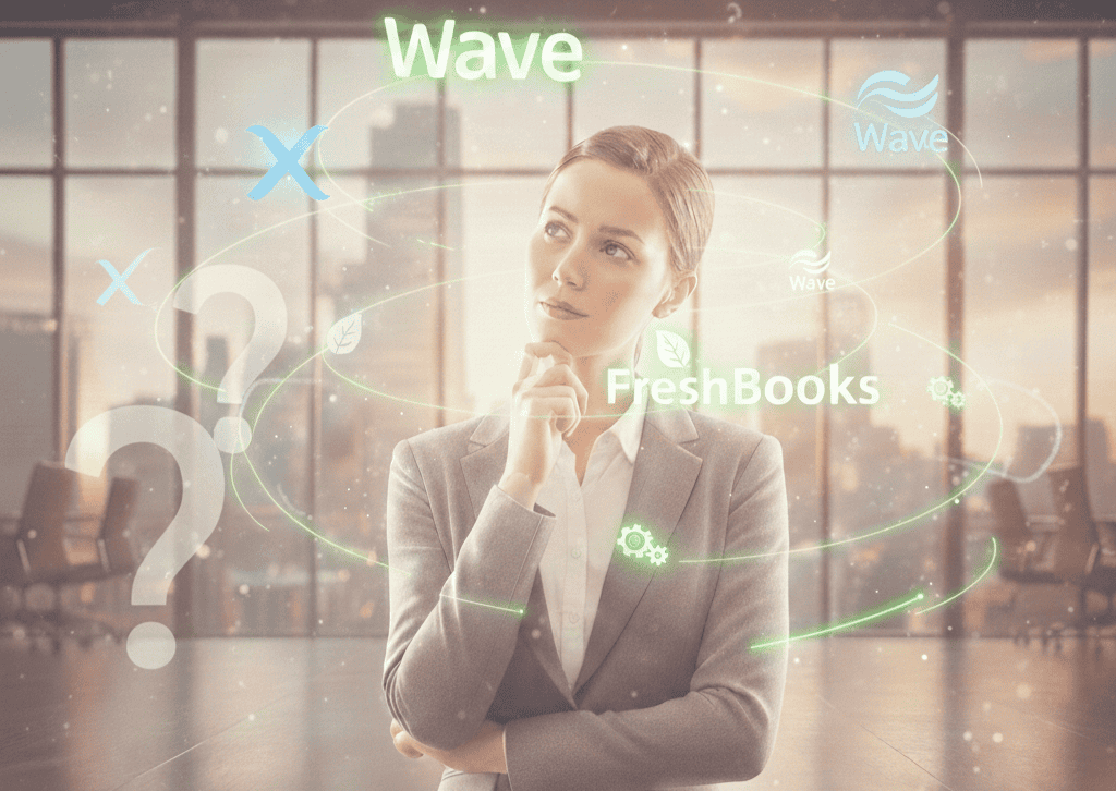 a woman choosing software for her bookkeeping