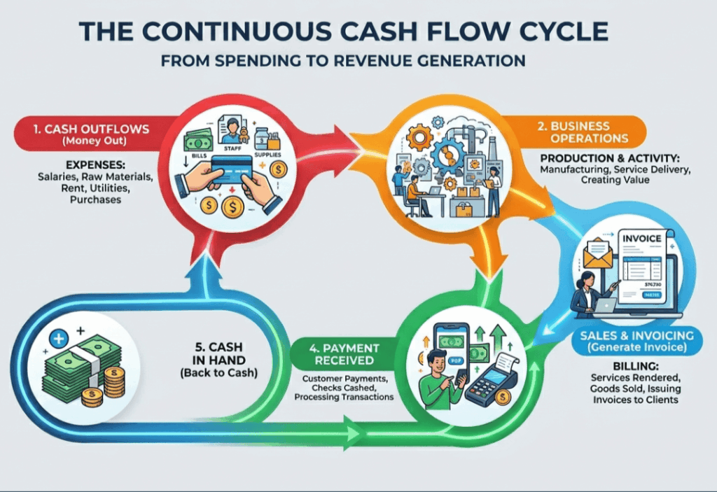flow of cash in the business